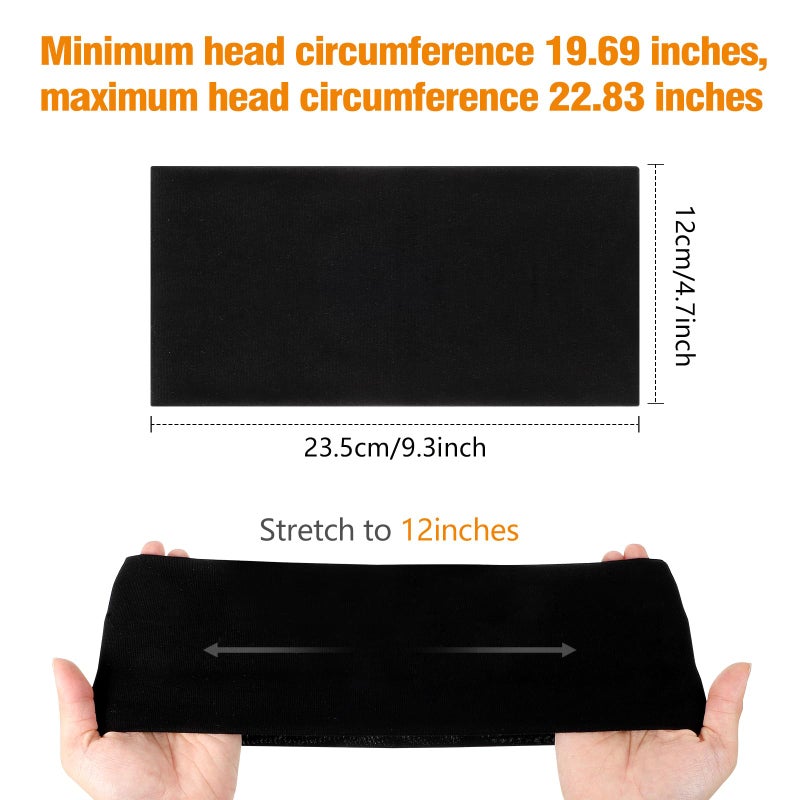 obeoby Cotton Wide Headbands for Workout Yoga, 9.3x4.7inch Non-Slip Headband for Mother's Day Sports Gift Large Thick Head Bands for Running Daily Wear - Image 3