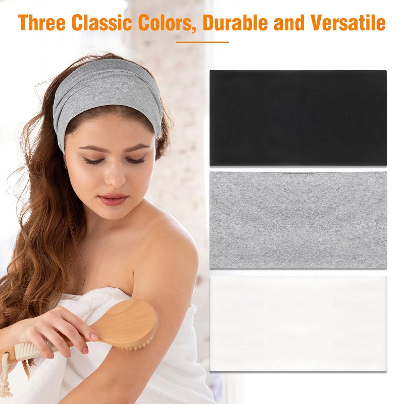 obeoby Cotton Wide Headbands for Workout Yoga, 9.3x4.7inch Non-Slip Headband for Mother's Day Sports Gift Large Thick Head Bands for Running Daily Wear - Image 5
