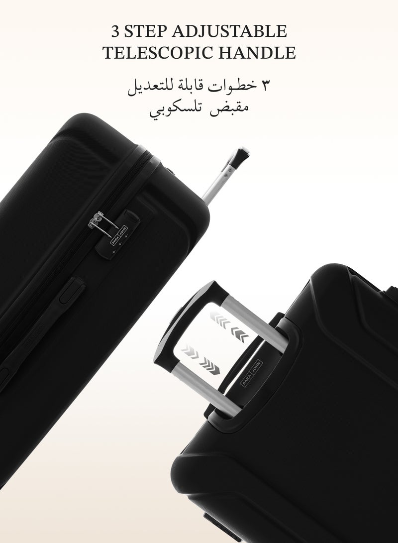 PARAJOHN طقم حقائب سفر سبيكتروم 2 قطعة - حقيبة صلبة خفيفة الوزن من ABS، 20 بوصة حقيبة يد و 28 بوصة حقيبة تسجيل مع عجلات دوارة 360° وقفل TSA - أسود - Image 4