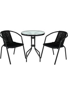 3-Pieces Patio Rattan Dinning Table With 2 Chairs for Home - pzsku/ZCBF07406B454D1E1D187Z/45/_/1709636041/8400f5c1-0dd8-4dcb-ab6a-c380a5c83d03