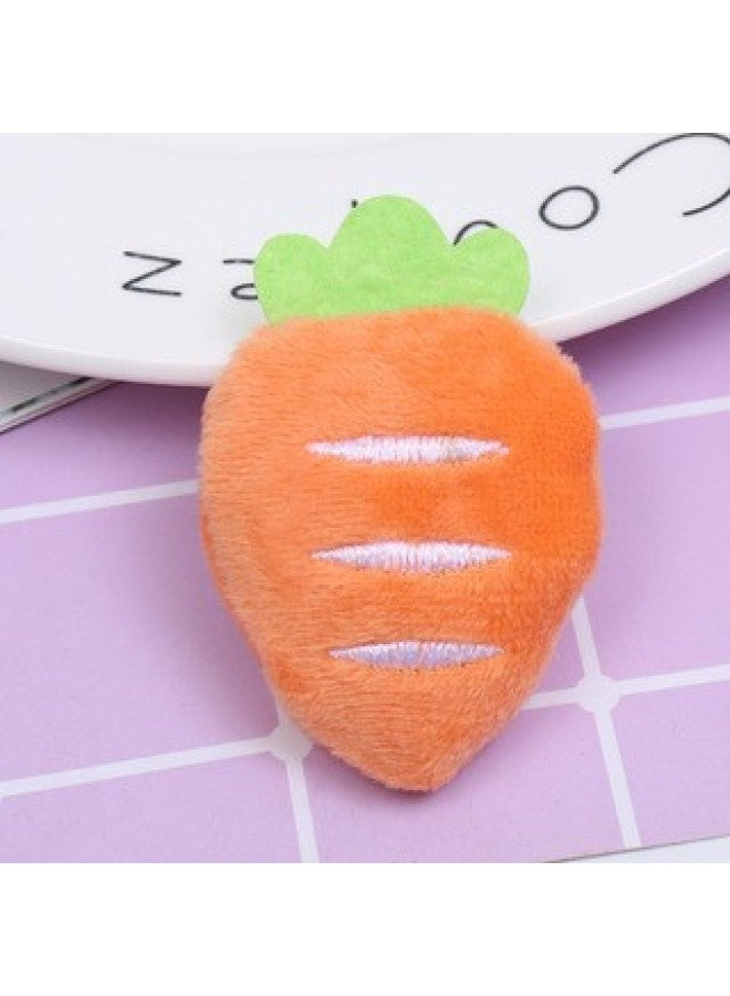 INS Japanese And Korean Girl Cartoon Plush Carrot Doll Cute Radish Brooch Accessories Children's Wear Socks Decoration-Color:Orange (back Opening)  - Image 1