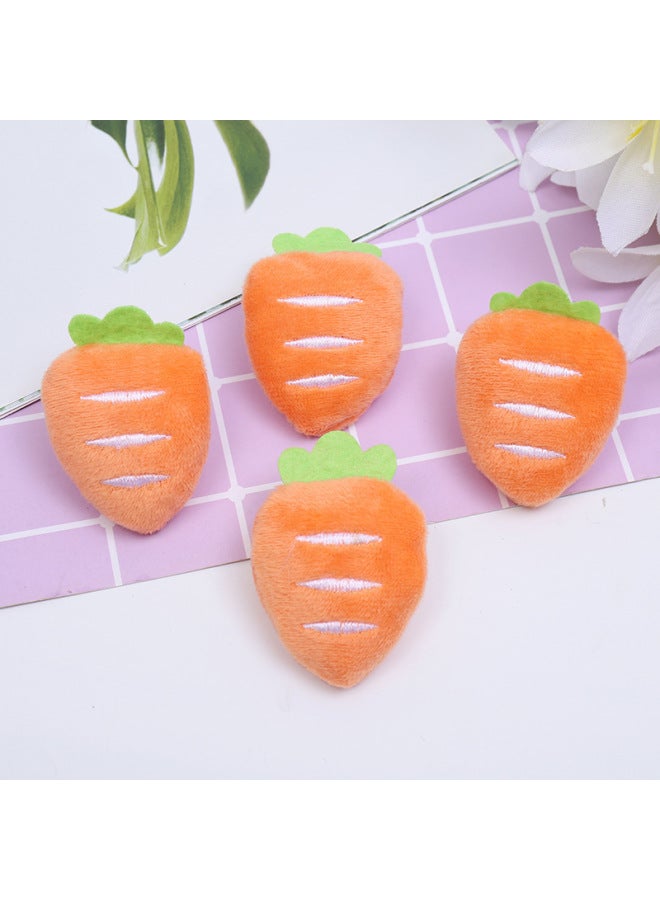 INS Japanese And Korean Girl Cartoon Plush Carrot Doll Cute Radish Brooch Accessories Children's Wear Socks Decoration-Color:Orange (back Opening)  - Image 3
