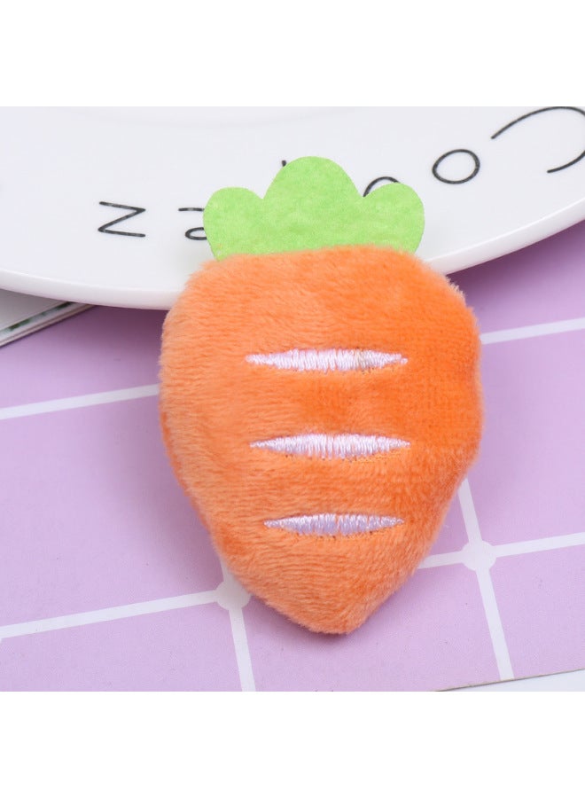 INS Japanese And Korean Girl Cartoon Plush Carrot Doll Cute Radish Brooch Accessories Children's Wear Socks Decoration-Color:Orange (back Opening)  - Image 5