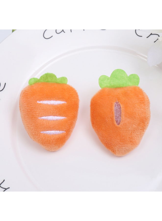 INS Japanese And Korean Girl Cartoon Plush Carrot Doll Cute Radish Brooch Accessories Children's Wear Socks Decoration-Color:Orange (back Opening)  - Image 4