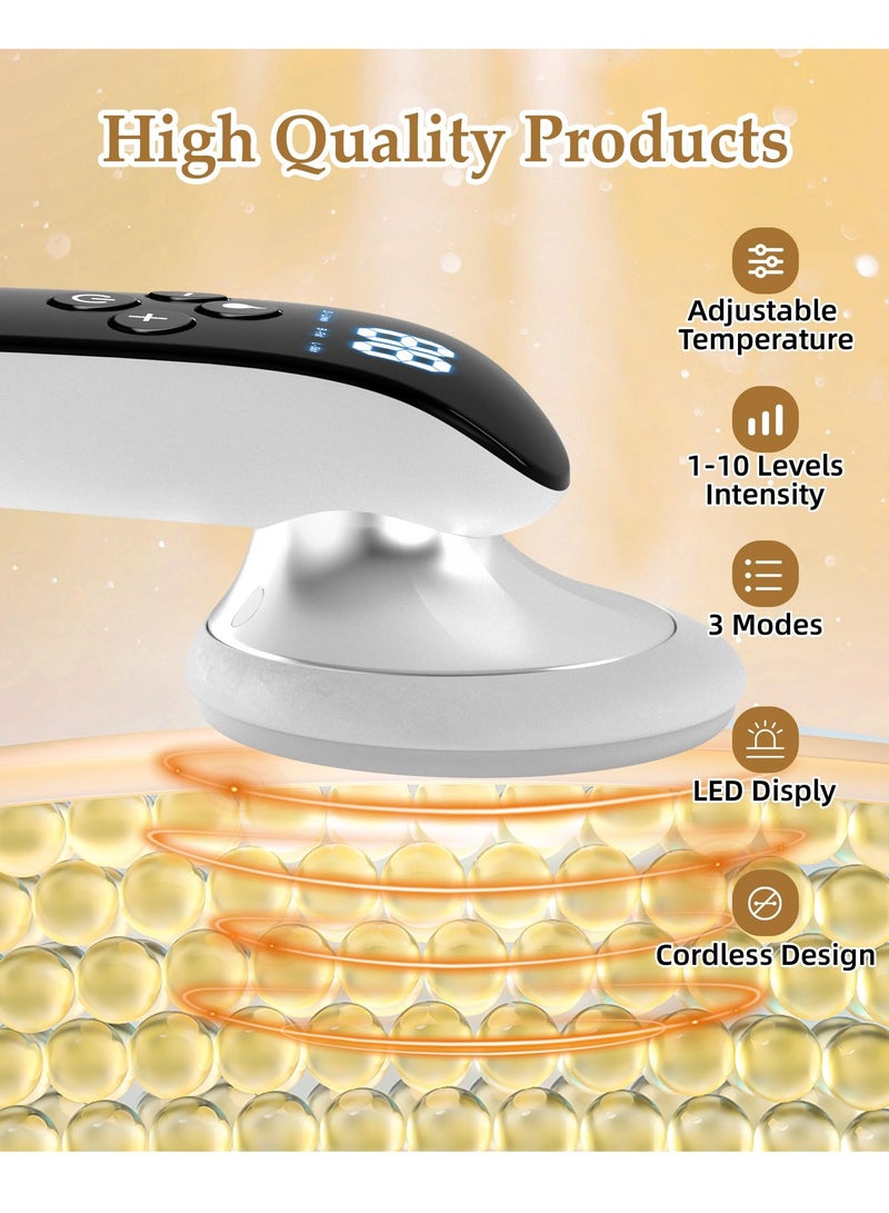SYOSI Cellulite Massager RF Body Sculpting Machine Handheld Body Massager with 3 modes 10 Levels of Intensity Smart timing Heating function and Ergonomic Design for Belly Neck Leg HipArm RF and EMS - Image 4