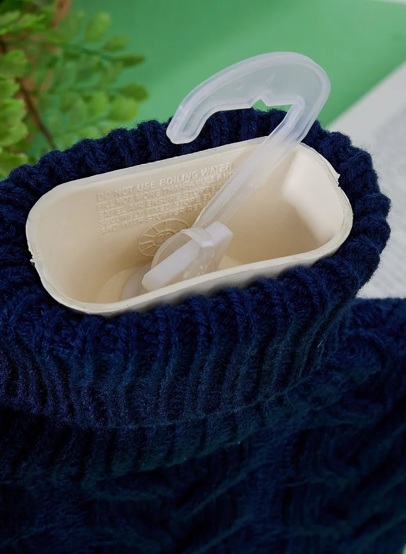 Aroma Home Navy Chunky Knit Hot Water Bottle 2L