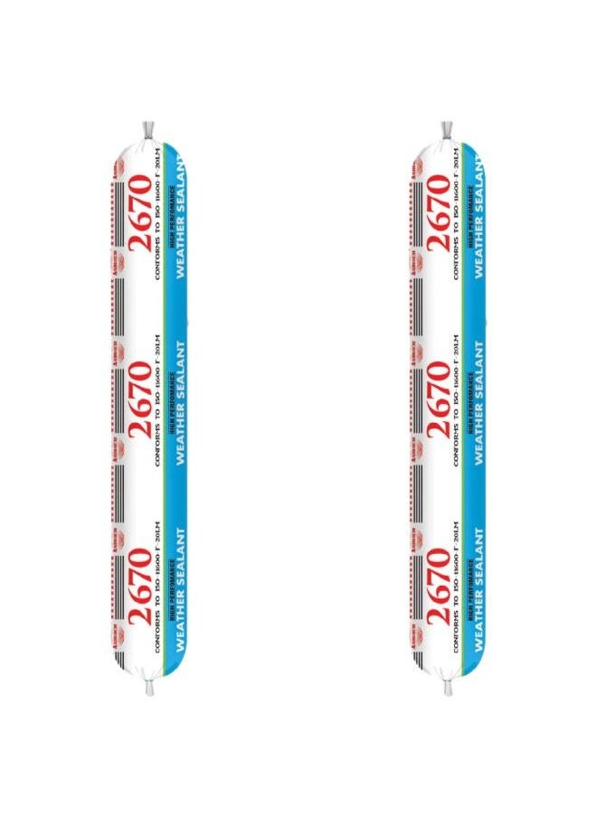 Asmaco Asmaco 2670 Silicone Sealant - Grey - 600Ml - Set of 02 