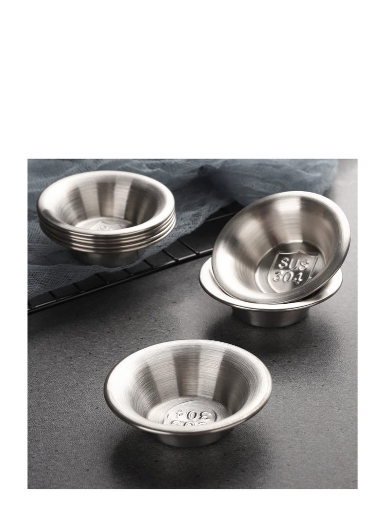 SOLARAE Stainless Steel Sauce Cups, Round Condiments Ramekins Grade, Stainless Steel Ramekin Dipping Sauce Cup, Reusable Individual Condiment Container, for Home Party Restaurant Catering - Image 3