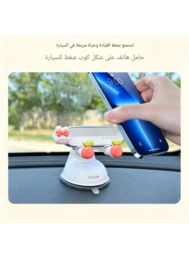 حامل هاتف للسيارة موديل 2026 الجديد بكوب شفط مفرغ ثلاثي العجلات فاخر للملاحة وتصميم داخلي للسيارة للنساء - Image 2