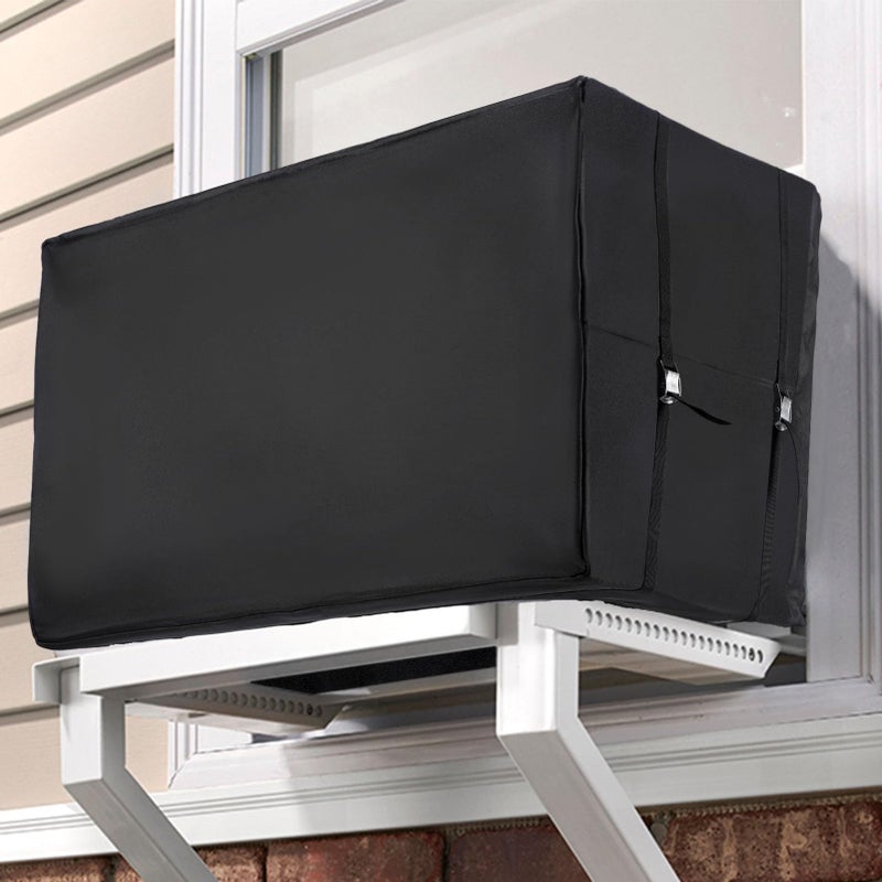Air Conditioner Covers for Window Units 3 Layers Insulation Outside AC Cover with Metal Buckle Strap Outdoor Winter Waterproof AC Canopy Sun Shade 21 x 157 x 15 Inch