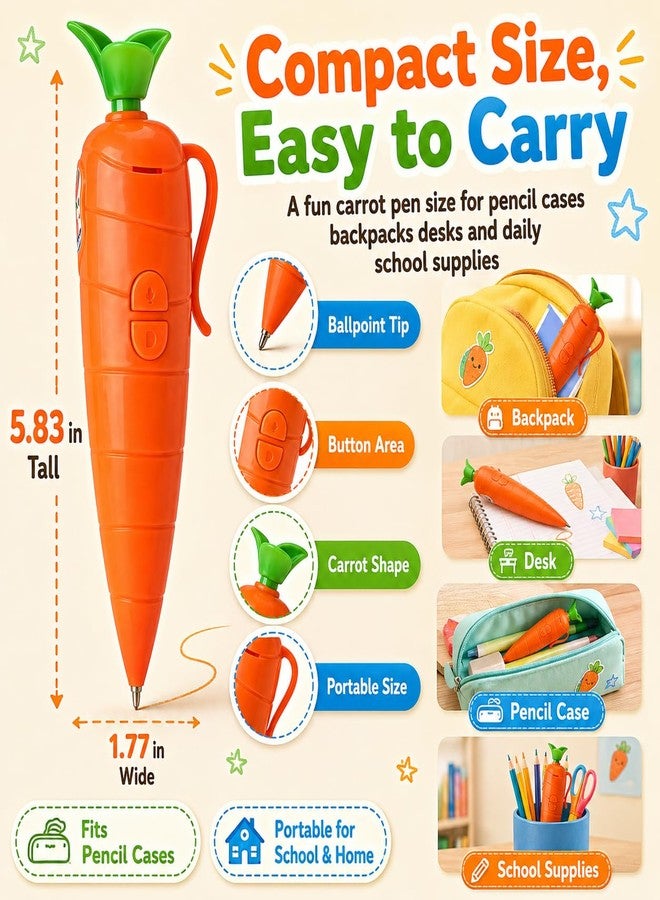 قلم تسجيل الصوت WENET Carrot، قلم تسجيل صوتي متعدد الوظائف جديد لعام 2026 مزود بأداة كتابة حبر جاف، قلم Carrot مزود بخاصية تشغيل لمدة 20 ثانية، دعائم لعب الأدوار، لوازم مدرسية (قطعة واحدة) - Image 5