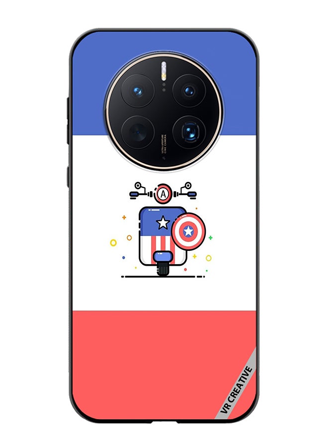 VR CREATIVE Protective Case Cover For Huawei Mate 50 Pro Cute Little Bike Of Captain America Design Multicolour - Image 1