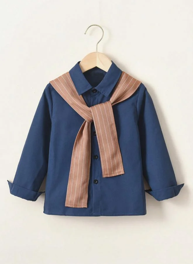 تايك تو قميص أولادي طويل الأكمام مزين بوشاح