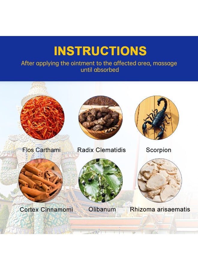 Sumifun Pain Relief Ointment Scorpion Ointment for Relieve Sore Joints,Muscles and Joints，Relieve Pain Relieve Pain in Neck， Shoulders，Back， Hips，Knees and Feet Muscle Pain Relief Cream 50g - Image 4