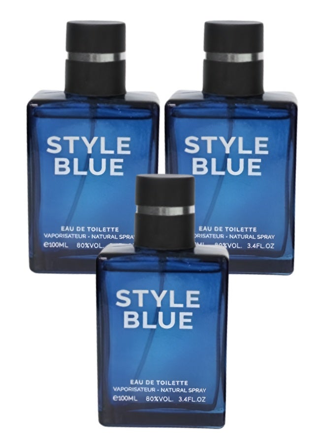 Style 3 Pieces Style Blue Perfume 100ML - Image 1