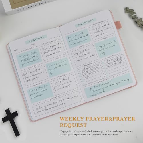 Zorblinx Pink Prayer Journal for Woman - Bible Journal with Prompts, Verse and Scripture - Devotional & Guided Journal for Women and men, 60 Weeks Bible Study Journal for Christians - Image 4