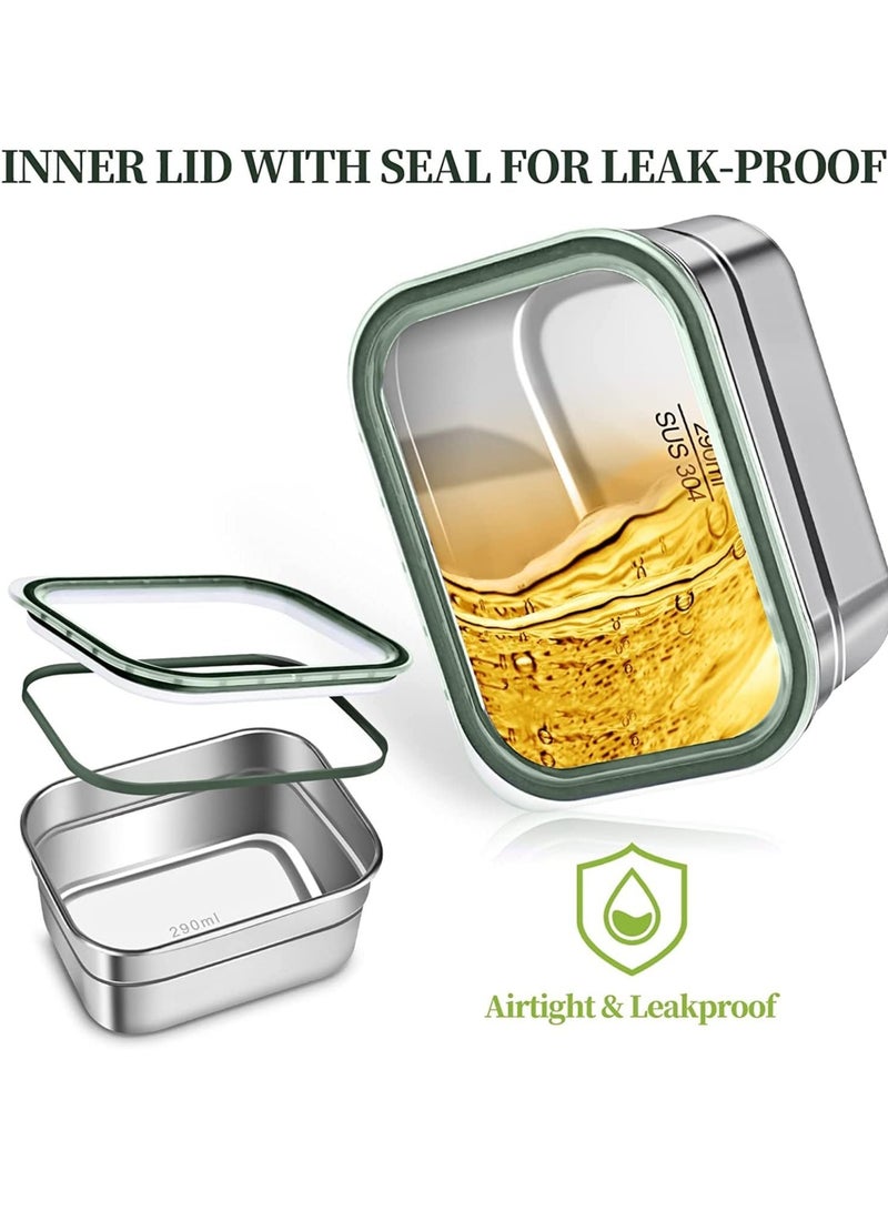 Kids School Stainless Steel Lunch Box Insulated Bento Lunch Box with Storage Bag 3 Compartments Divided Lunch Container with Lid  (Green 1260ML) - Image 4