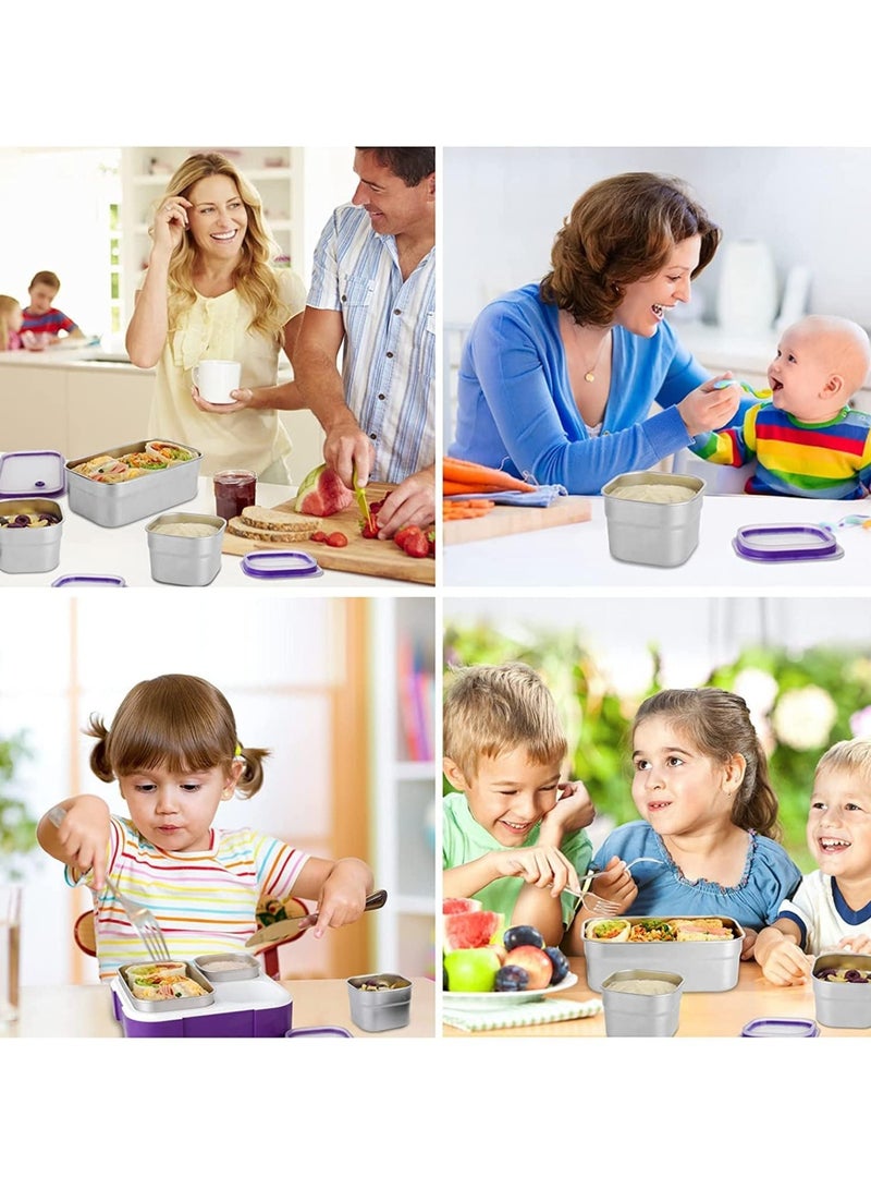 Kids School Stainless Steel Lunch Box Insulated Bento Lunch Box with Storage Bag 3 Compartments Divided Lunch Container with Lid  (Green 1260ML) - Image 5