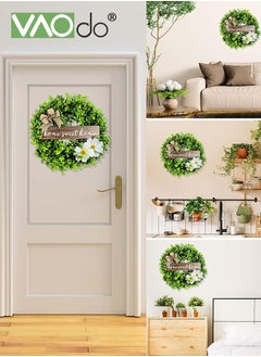 VAOdo Welcome Sign with Wreaths Artificial Flower Garland Door Porch Wall Decoration Door Wreath Wall Garland Decoration for Door Porch Wall Wedding Reception  - Image 4
