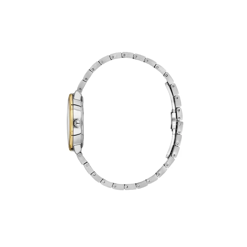 DANIEL KLEIN Women's Stainless Steel Silver and Gold Alloy Case Analog Dark Green Round Sunray Dial Japanese Quartz Premium 30 Meters Water Resistant