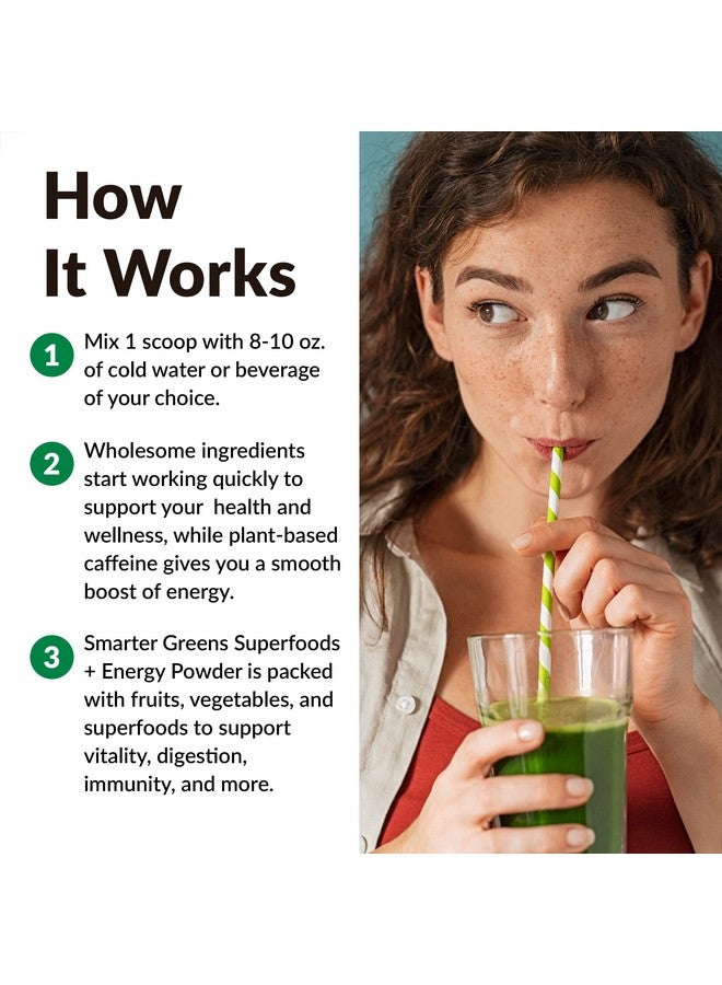 Force Factor Smarter Greens Superfoods + Energy Powder Greens Powder With Plantbased Caffeine Probiotics And Digestive Enzymes Superfood Powder To Boost Energy And Support Immunity 30 Servings - Image 5
