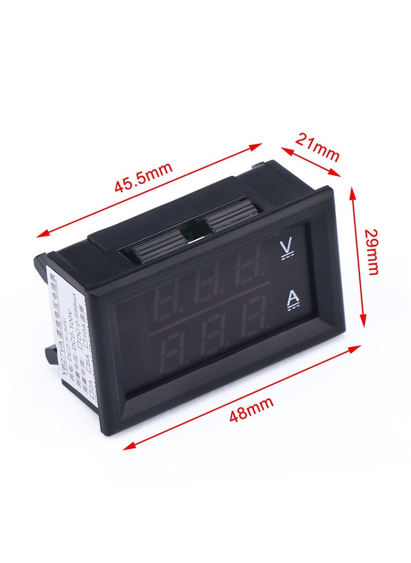DROK Micro Volt Amp Meter, DROK 0-100V/A VA Multimeter Voltage Current Monitor Voltmeter Ammeter Digital 2in1 Blue Red 2-color LED Display Ampere Volt Tester Gauge for Car Auto Motor Automotive Vehicle  - Image 2
