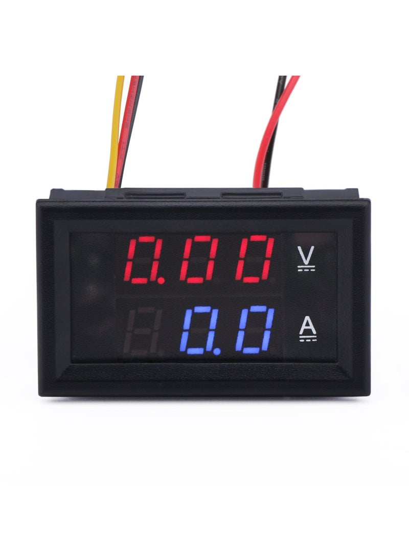 DROK Micro Volt Amp Meter, DROK 0-100V/A VA Multimeter Voltage Current Monitor Voltmeter Ammeter Digital 2in1 Blue Red 2-color LED Display Ampere Volt Tester Gauge for Car Auto Motor Automotive Vehicle  - Image 1