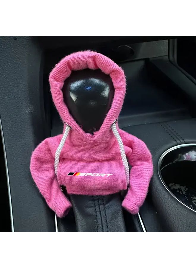 Black Manual Gear Shift Knob Cover Hoodie Sweater For Car - Image 5