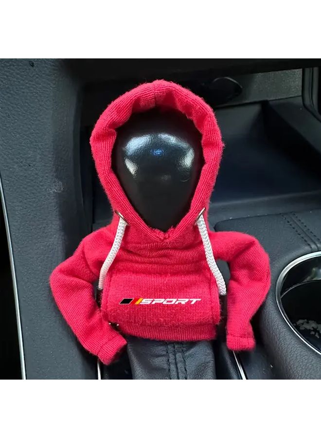 Black Manual Gear Shift Knob Cover Hoodie Sweater For Car - Image 1