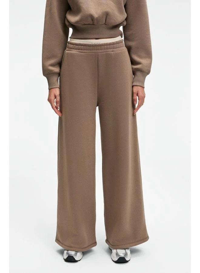 Grimelange ENAVIE Women's Oversized Waist Elastic Double Pocket Mauve Sweatpants.