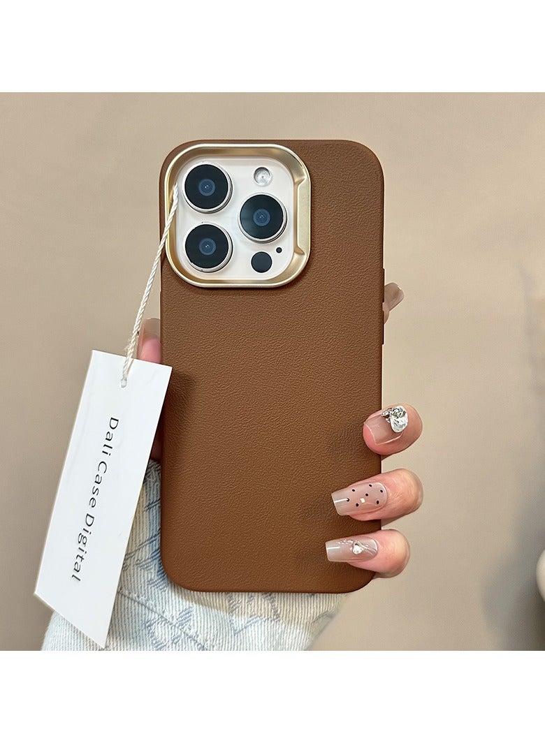 Exotic Silicone Case for iPhone 15 Pro Max - Shockproof Metal Camera Protection - Desert Brown - Image 1