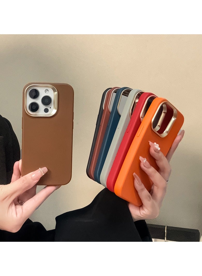 Exotic Silicone Case for iPhone 15 Pro Max - Shockproof Metal Camera Protection - Desert Brown - Image 3