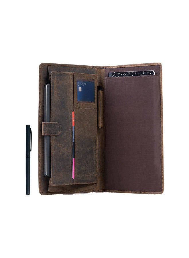 KomalC Leather Business Portfolio with Luxury Pen Business Personal Organiser Folder Full Grain Leather padfolio by KomalC (Buffalo Distressed Tan) - Image 2