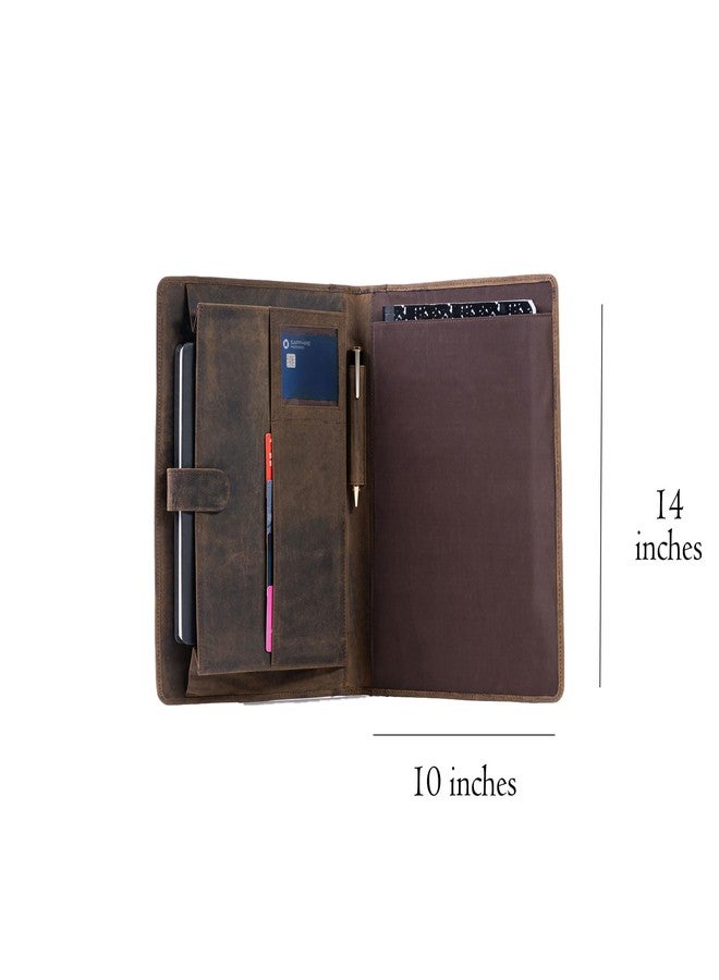 KomalC Leather Business Portfolio with Luxury Pen Business Personal Organiser Folder Full Grain Leather padfolio by KomalC (Buffalo Distressed Tan) - Image 3