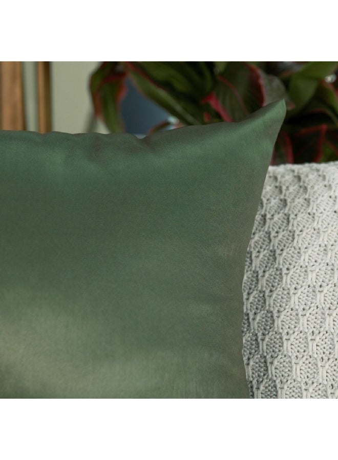 Belchior Silk Home Plain Square Shaped Decorative Cushion Green 43 x 43 cm 400603 - Image 3