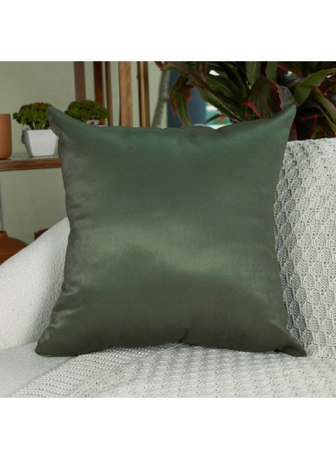 Belchior Silk Home Plain Square Shaped Decorative Cushion Green 43 x 43 cm 400603 - Image 2