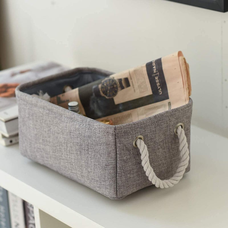Sacyic Sacyic Storage Basket Fabric Sturdy Canvas Storage Bins Organizer with Handles for Clothes and Storage Foldable Storage Boxes Cubes - Image 5