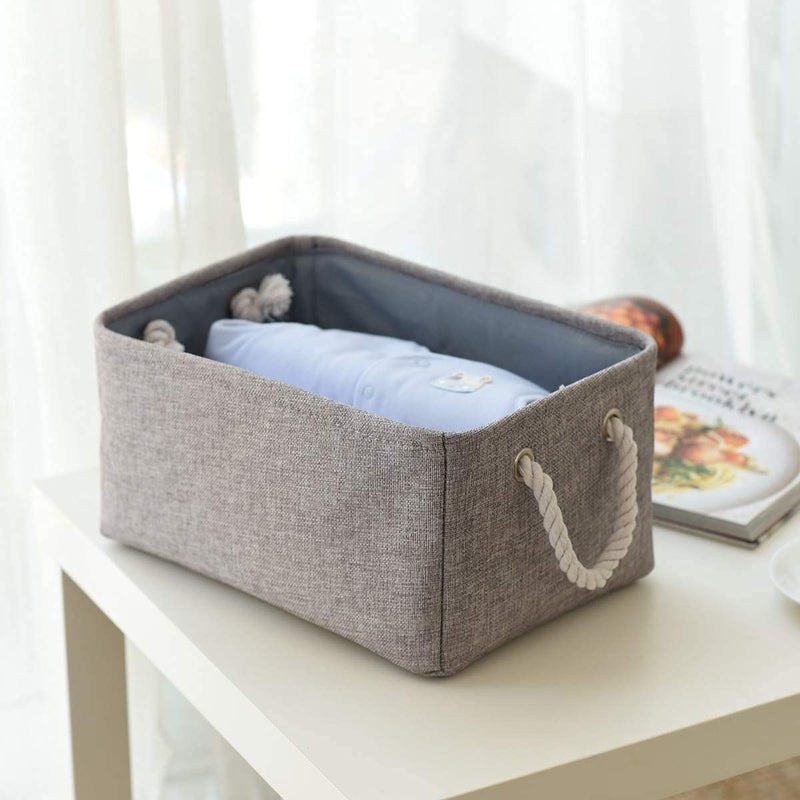 Sacyic Sacyic Storage Basket Fabric Sturdy Canvas Storage Bins Organizer with Handles for Clothes and Storage Foldable Storage Boxes Cubes - Image 4