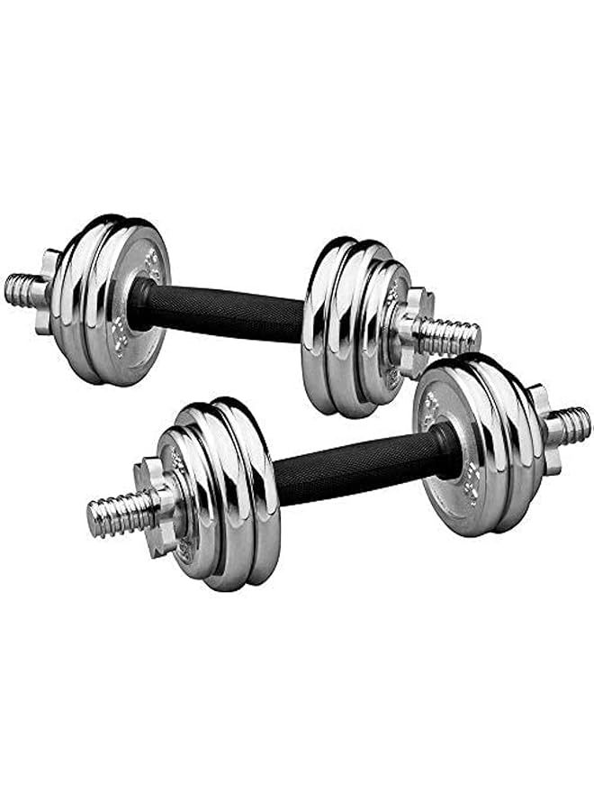 SUP Chromed Dumbbell Set 20 Kg Size Silver