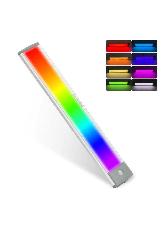 LEPOTEC Under-Unit Light Kitchen 45 LED with Motion Sensor, RGB Cabinet Lighting for Kitchen, USB-C Rechargeable Wardrobe Lighting, Dimmable Night Light for Bedroom, Pantry, Stairs - Image 1