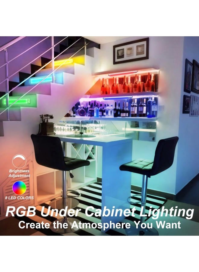 LEPOTEC Under-Unit Light Kitchen 45 LED with Motion Sensor, RGB Cabinet Lighting for Kitchen, USB-C Rechargeable Wardrobe Lighting, Dimmable Night Light for Bedroom, Pantry, Stairs - Image 4