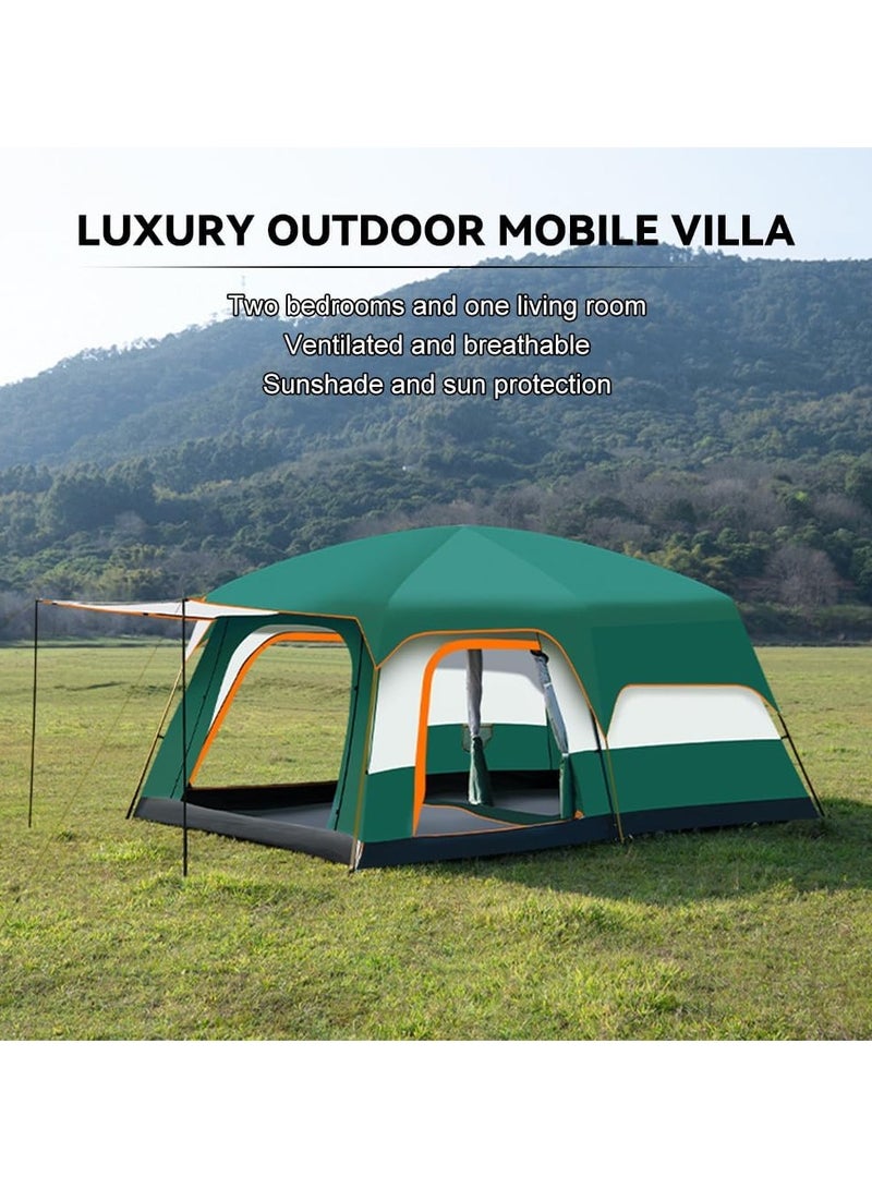 Luxury Tents For Camping Large Family Tent With Rooms Waterproof Two-Bedroom And One-living Room Design