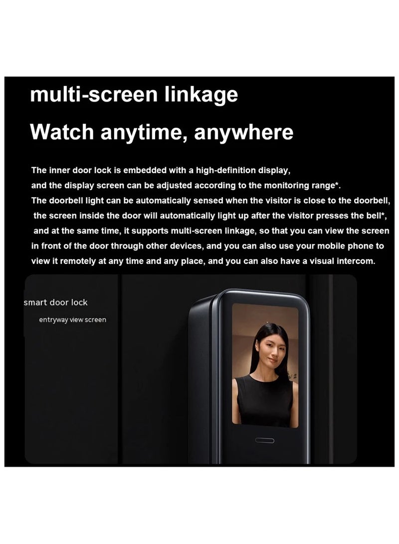 Xiaomi Xiaomi Smart Door Lock M20 Pro AI 3D Face Recognition Door Lock Visual Large Screen Smart Home Fingerprint Door Lock  - Image 3