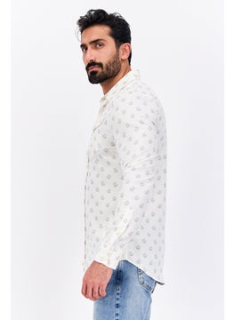 Wrangler Men Regular Fit Allover Print Long Sleeves Casual Shirt, Beige  - Image 2