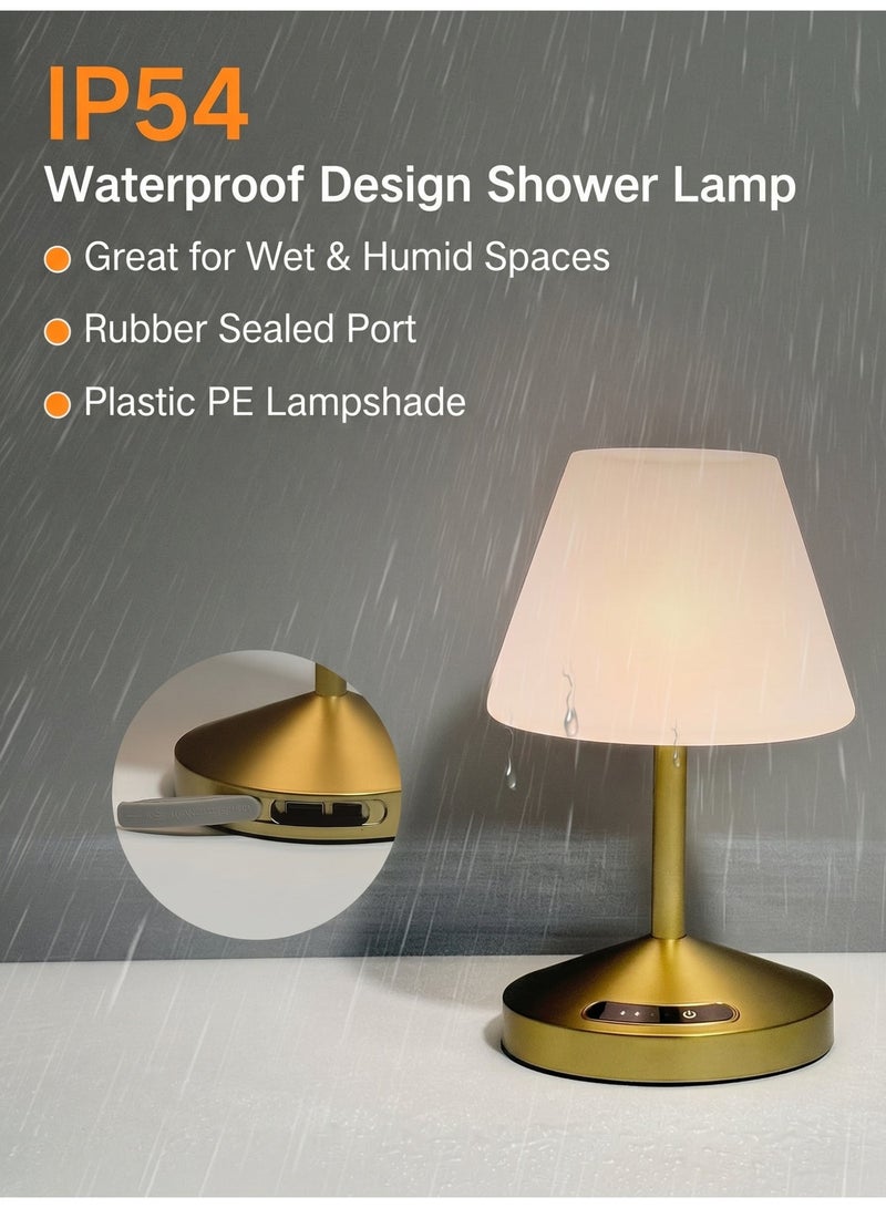 OUTON Touch Control LED Table Lamp – Rechargeable & Cordless with 3-Color Dimmable Light & Stepless Dimming, Waterproof, Memory Function,Battery Indicator &USB Charging – Modern Portable Table Lamp for Bedroom, Dining Table, Office, and Reading – Elegant Gift for Home Decor - Image 5