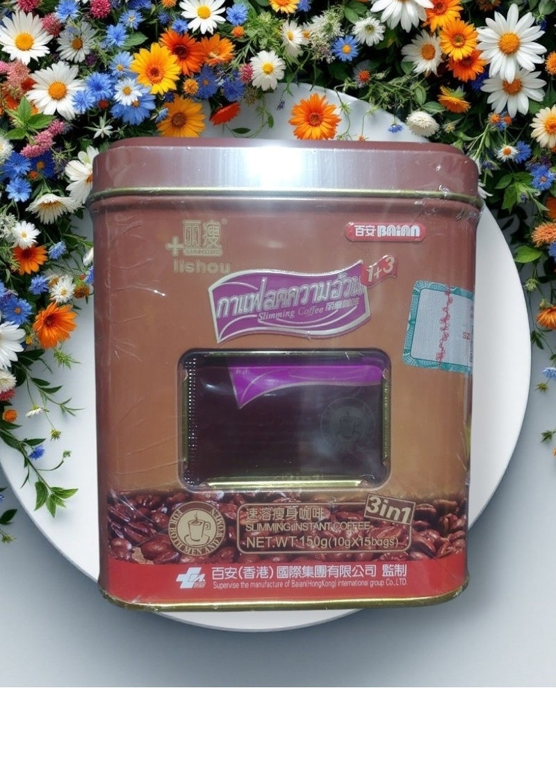 ليشو قهوة سريعة الذوبان للتخسيس الوزن الصافي 150 جرام (10 جرام في 15 كيس) 3 في 1 - Image 4
