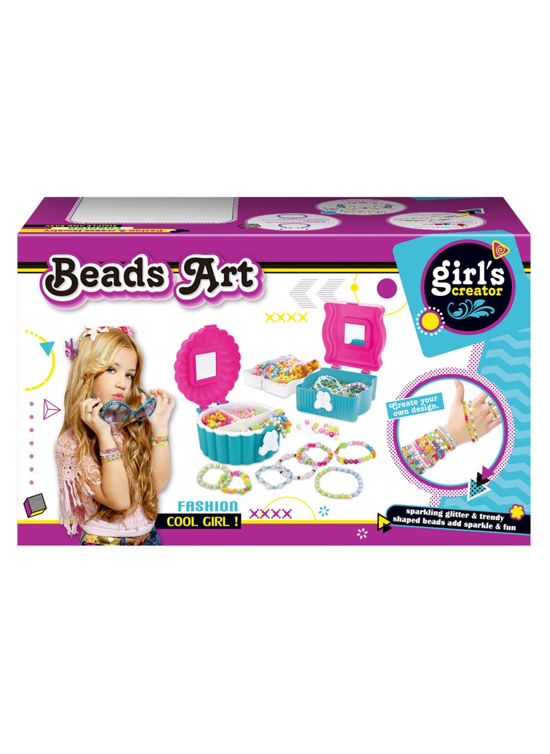 Mei Bo Kai - Beads Art Jewelry Making Kit for Kids – DIY Craft Set with Jewelry Box and Colorful Beads - Image 1