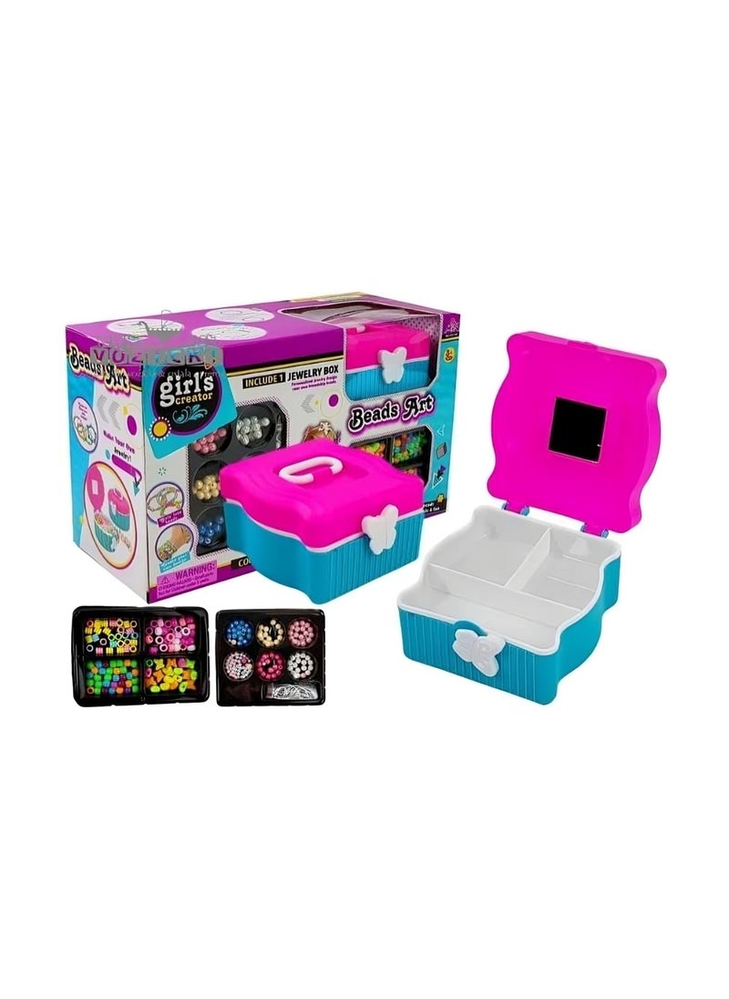 Mei Bo Kai - Beads Art Jewelry Making Kit for Kids – DIY Craft Set with Jewelry Box and Colorful Beads - Image 1