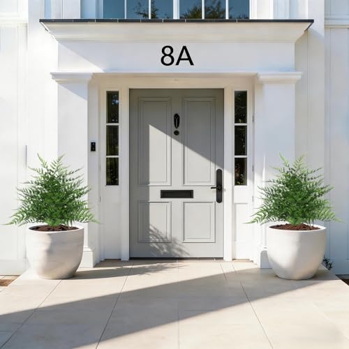 Grooy Artificial Fern Topiary Ball with Ground Spike, Set of 2 Realistic Boston Fern Plants Shrub, Fake UV Resistant Evergreen Bushes Tree for Porch Garden Indoor Outdoor Decor - Image 2