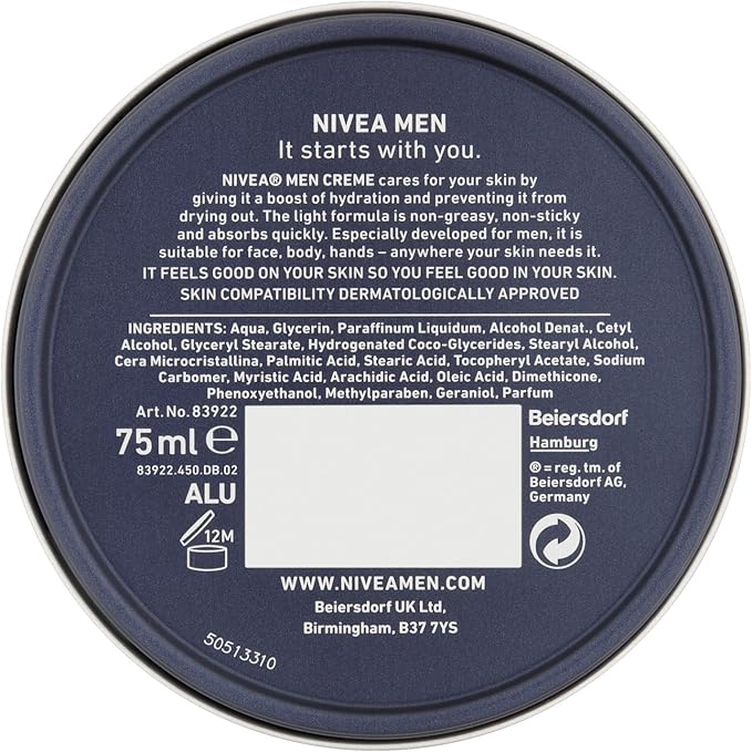 Nivea كريم نيفيا للرجال عبوة من 5 5 × 150 مل كريم مكثف للوجه والجسم واليدين مع فيتامين E مرطب للجسم بالكامل - Image 2